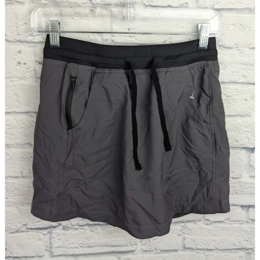 The North Face Activewear Skort Women's Size XS Gray Charcoal Black Zip Pockets
